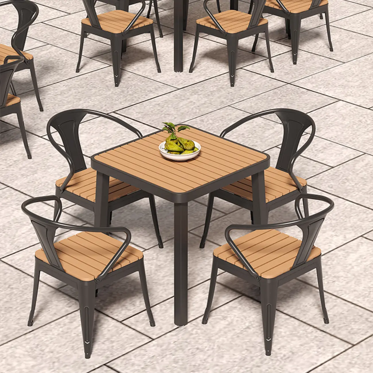 4/6 Seat Metal Frame Outdoor Dining Set Image - 1 | homeyfad