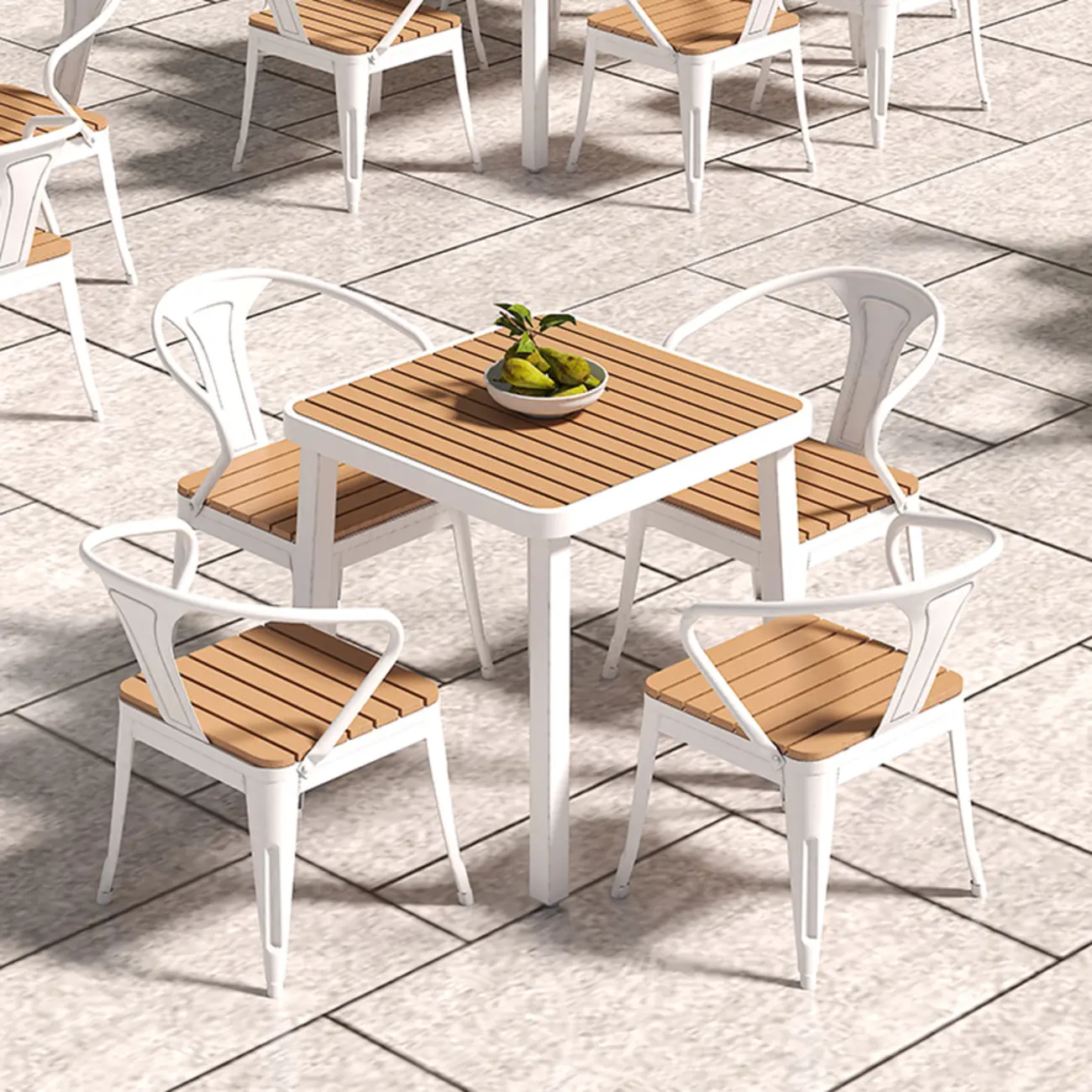 4/6 Seat Metal Frame Outdoor Dining Set Image - 3 | homeyfad