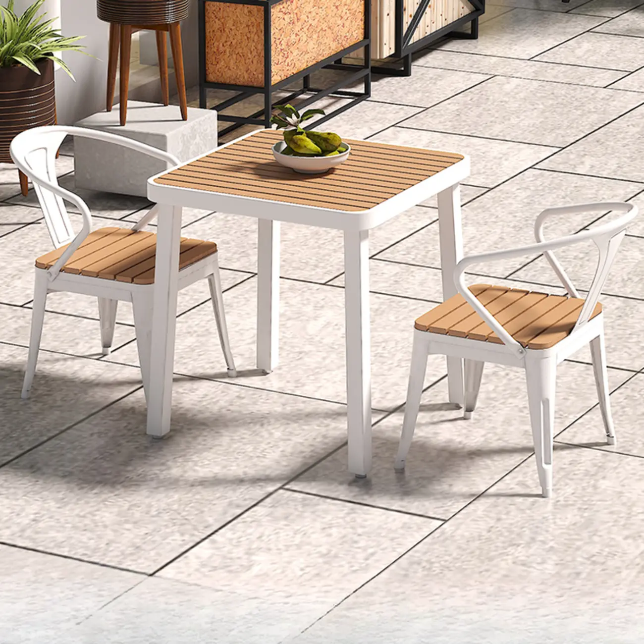 4/6 Seat Metal Frame Outdoor Dining Set Image - 16 | homeyfad