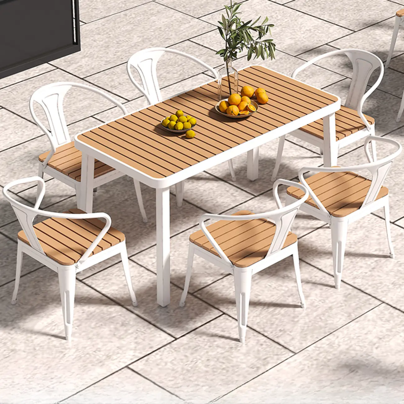4/6 Seat Metal Frame Outdoor Dining Set Image - 18 | homeyfad