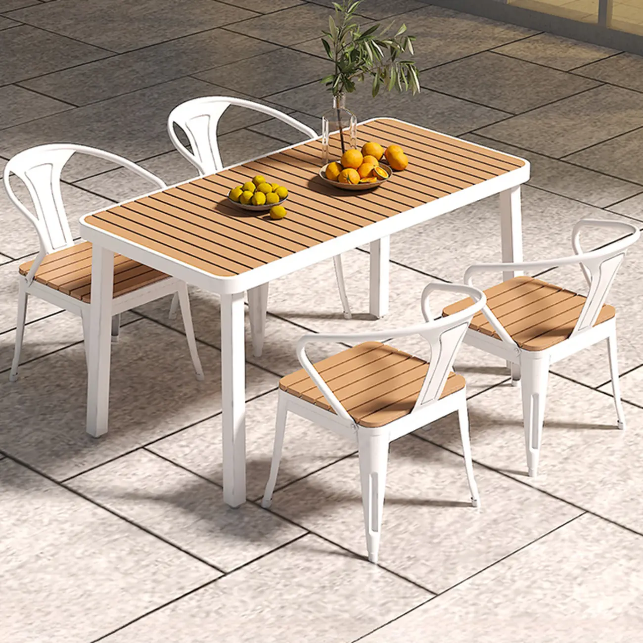 4/6 Seat Metal Frame Outdoor Dining Set Image - 19 | homeyfad