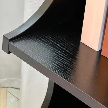 Modern Black Wooden 2-Tier Modular Cube Bookcase Image - 12