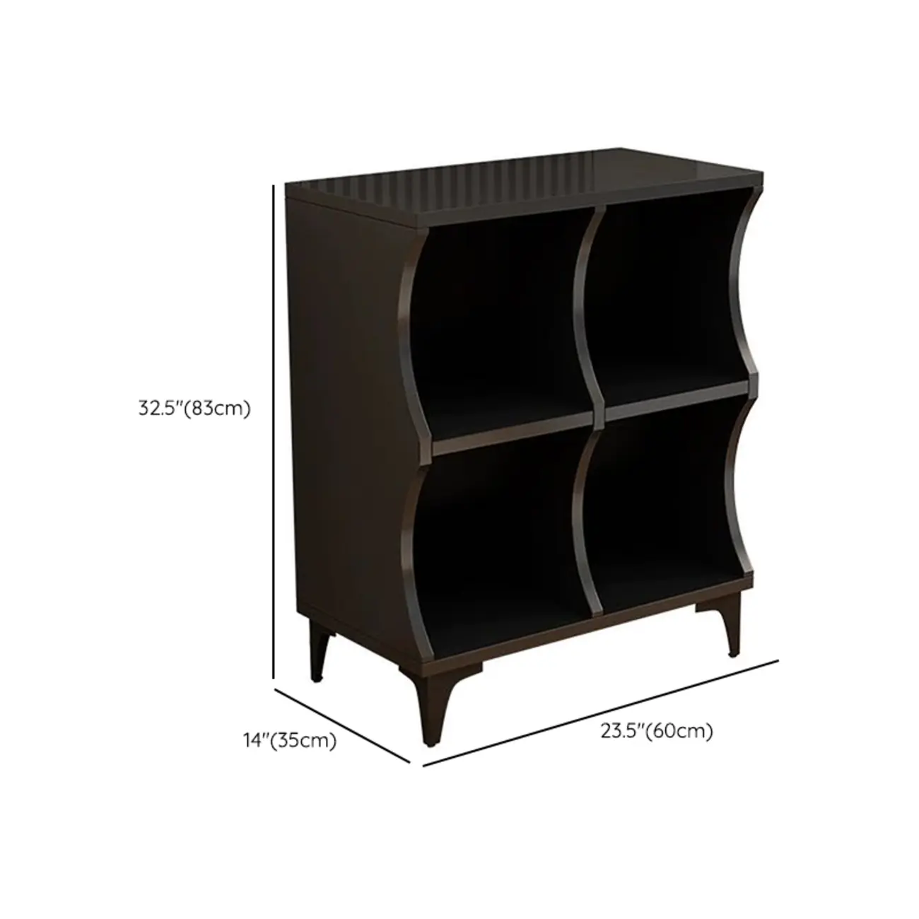 Modern Black Wooden 2-Tier Modular Cube Bookcase Image - 15 | homeyfad