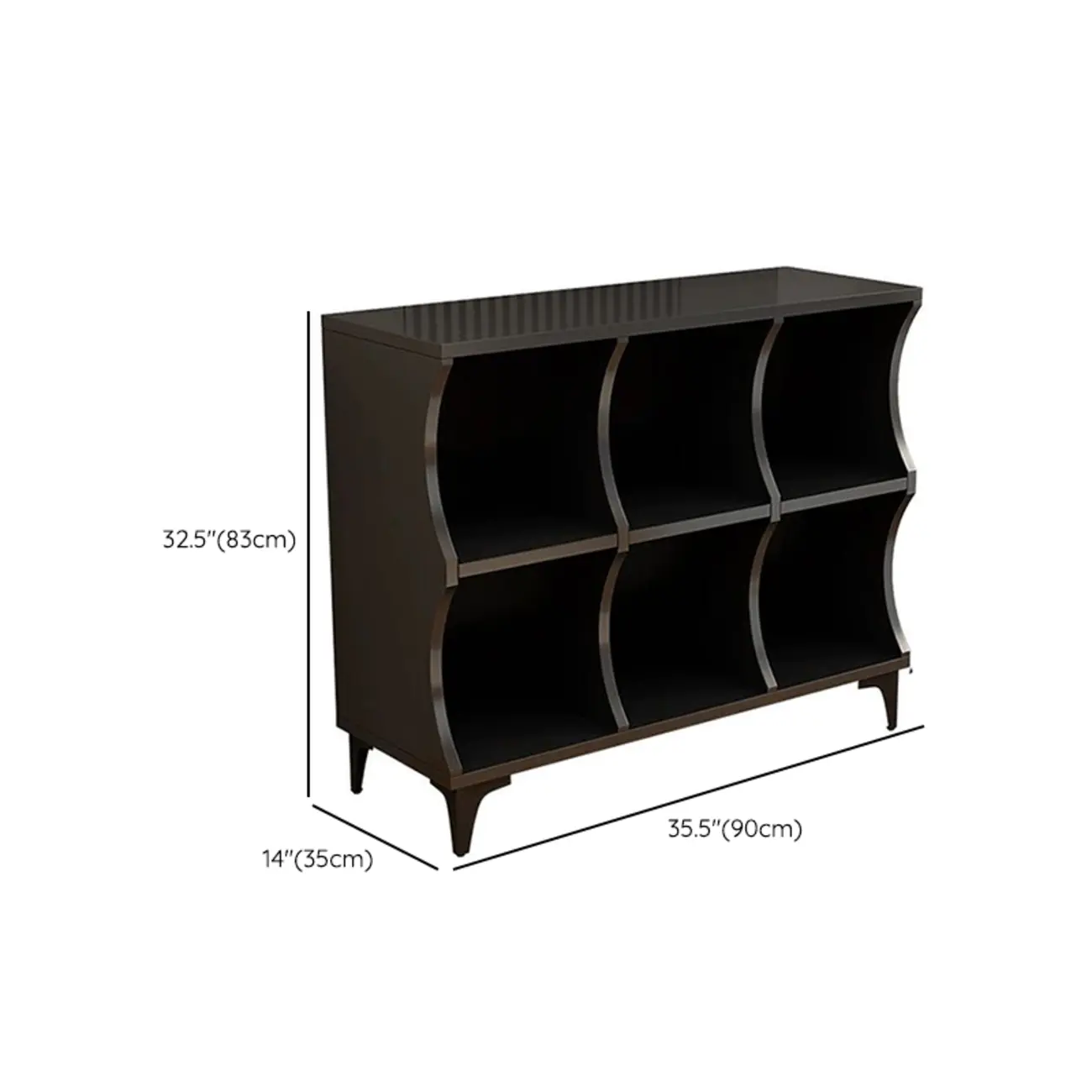 Modern Black Wooden 2-Tier Modular Cube Bookcase Image - 16 | homeyfad