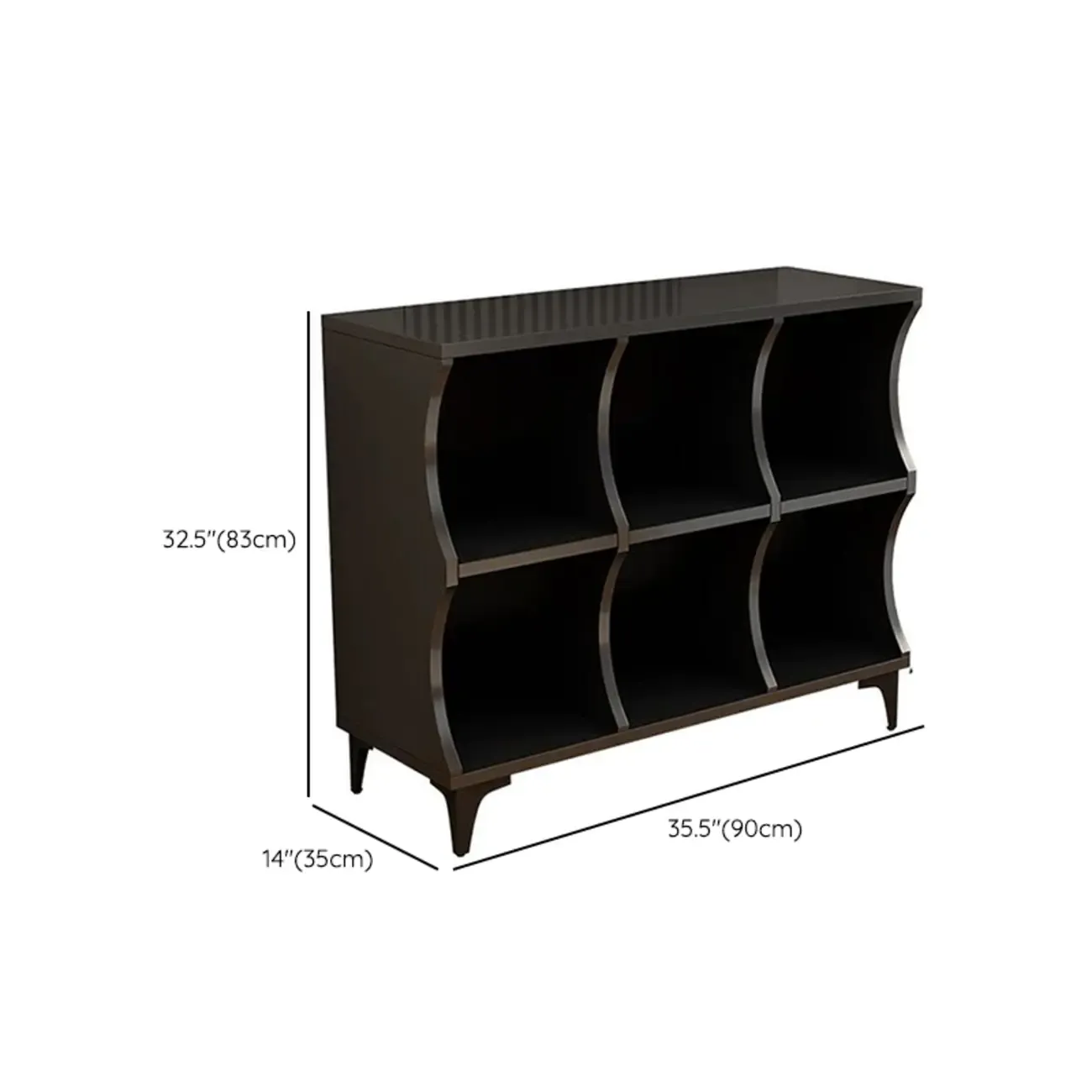Modern Black Wooden 2-Tier Modular Cube Bookcase Image - 16