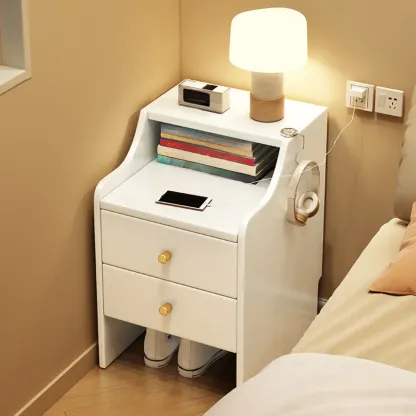 Classic Premium Wood 2 Drawers  Bedside Cabinet Nightstand Image - 4