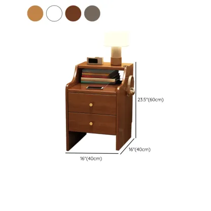 Classic Premium Wood 2 Drawers  Bedside Cabinet Nightstand #size