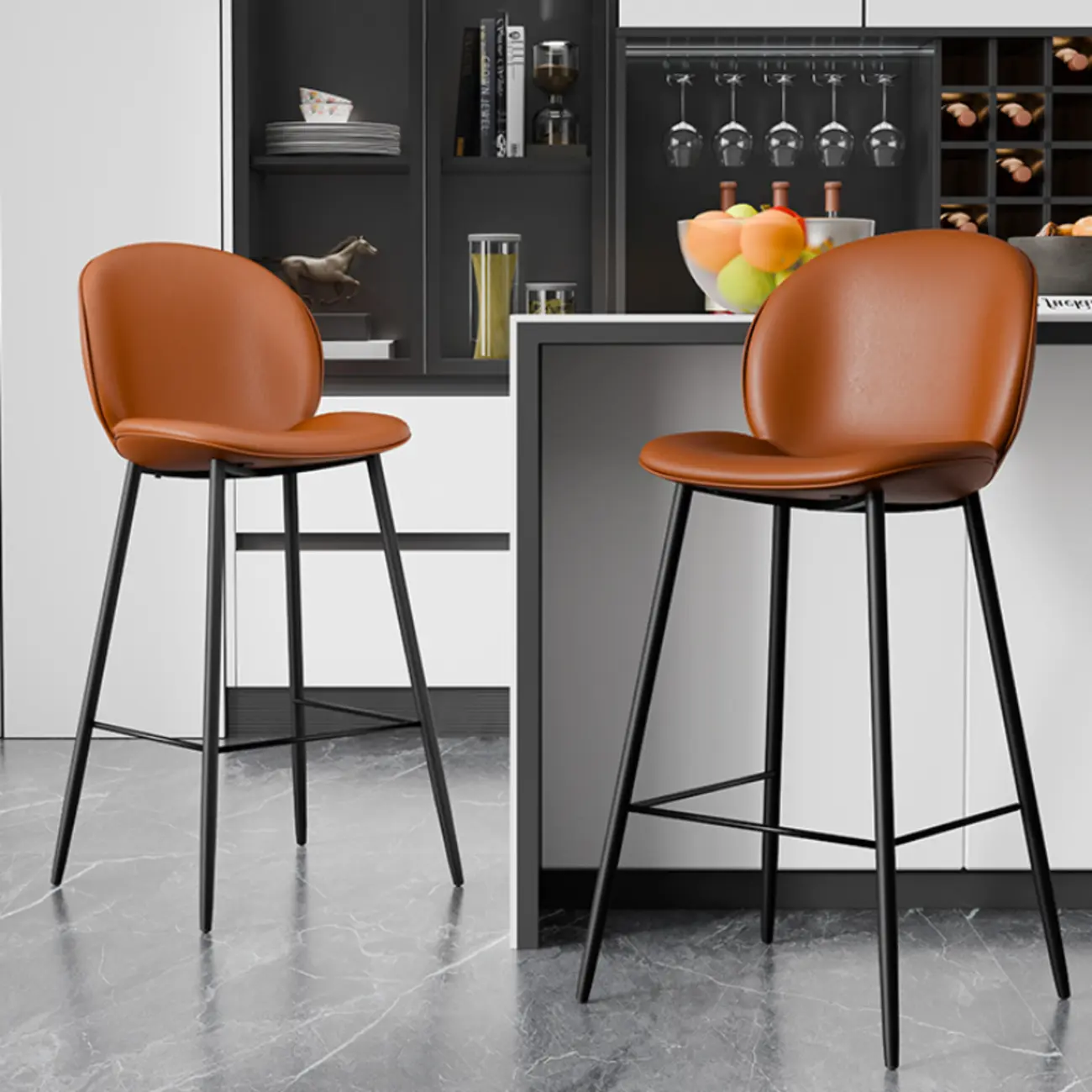 Mid-century Modern Bucket Upholstered Bar Stools Image - 1 | homeyfad