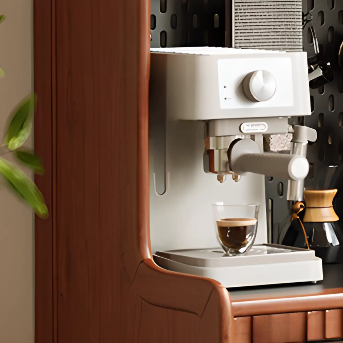 Narrow Brown Marble Countertop Wooden Display Buffet Image - 8 | homeyfad