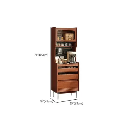 Narrow Brown Marble Countertop Wooden Display Buffet #size