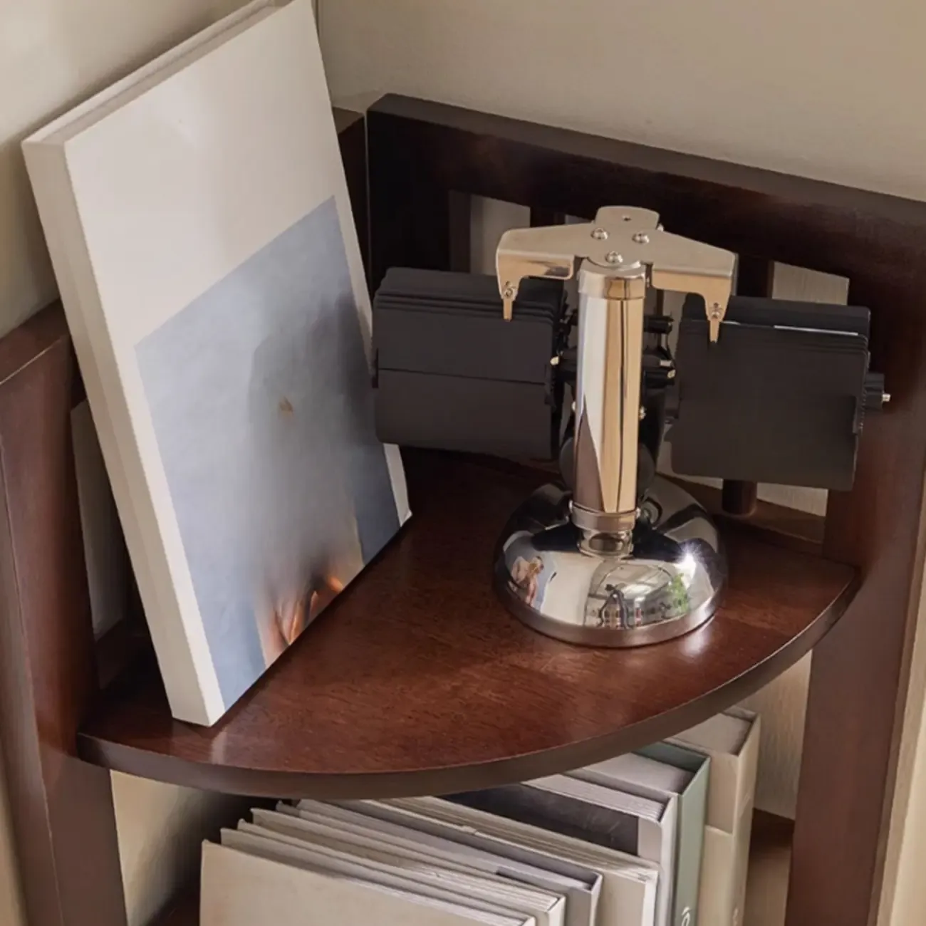 Freestanding Narrow Brown Wood Open Back Corner Bookcase Image - 14