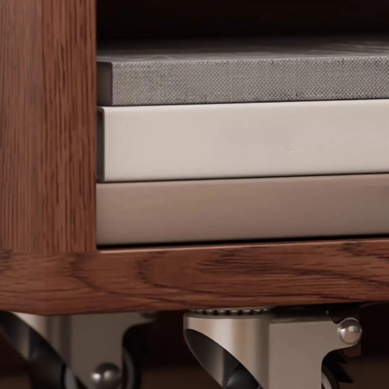 Mobile 5-Shelf Nut-Brown Wood Vertical Bookcase Image - 13 | homeyfad