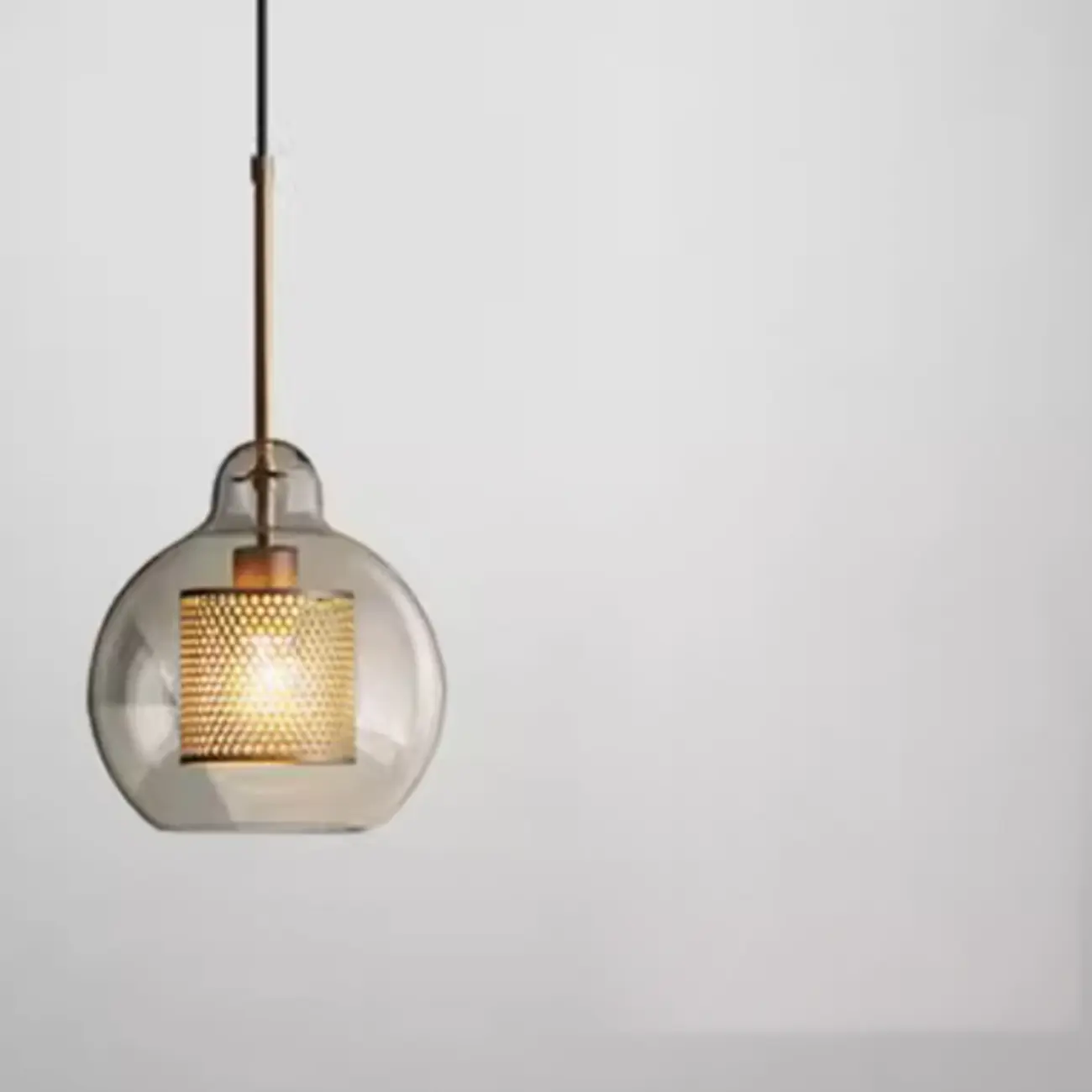 Modern Clear Glass Kitchen Island Pendant Light Metal Frame  | homeyfad