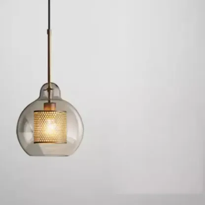 Modern Clear Glass Kitchen Island Pendant Light Metal Frame 