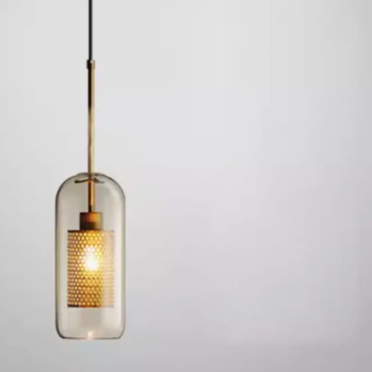 Modern Clear Glass Kitchen Island Pendant Light Metal Frame  | homeyfad