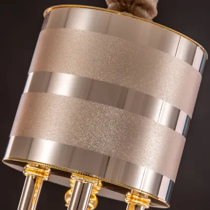 Glam Gold Crystal Circular Glass Pendant Chandelier Image - 6