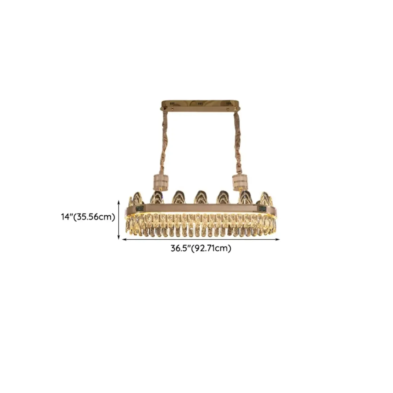 Glam Gold Crystal Circular Glass Pendant Chandelier Image - 18