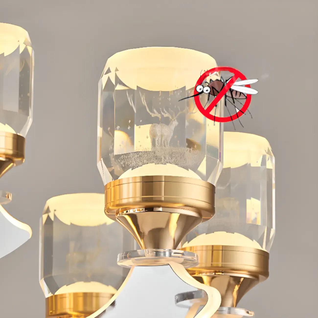 Gold Crystal Linear Modern Chandelier with Glass Beads Image - 10