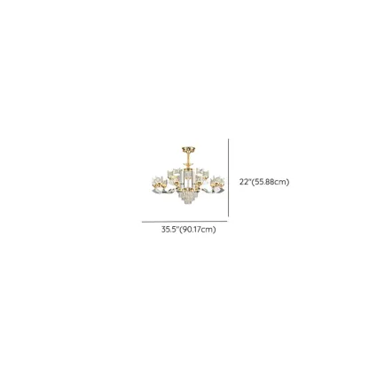 Gold Crystal Linear Modern Chandelier with Glass Beads Image - 17