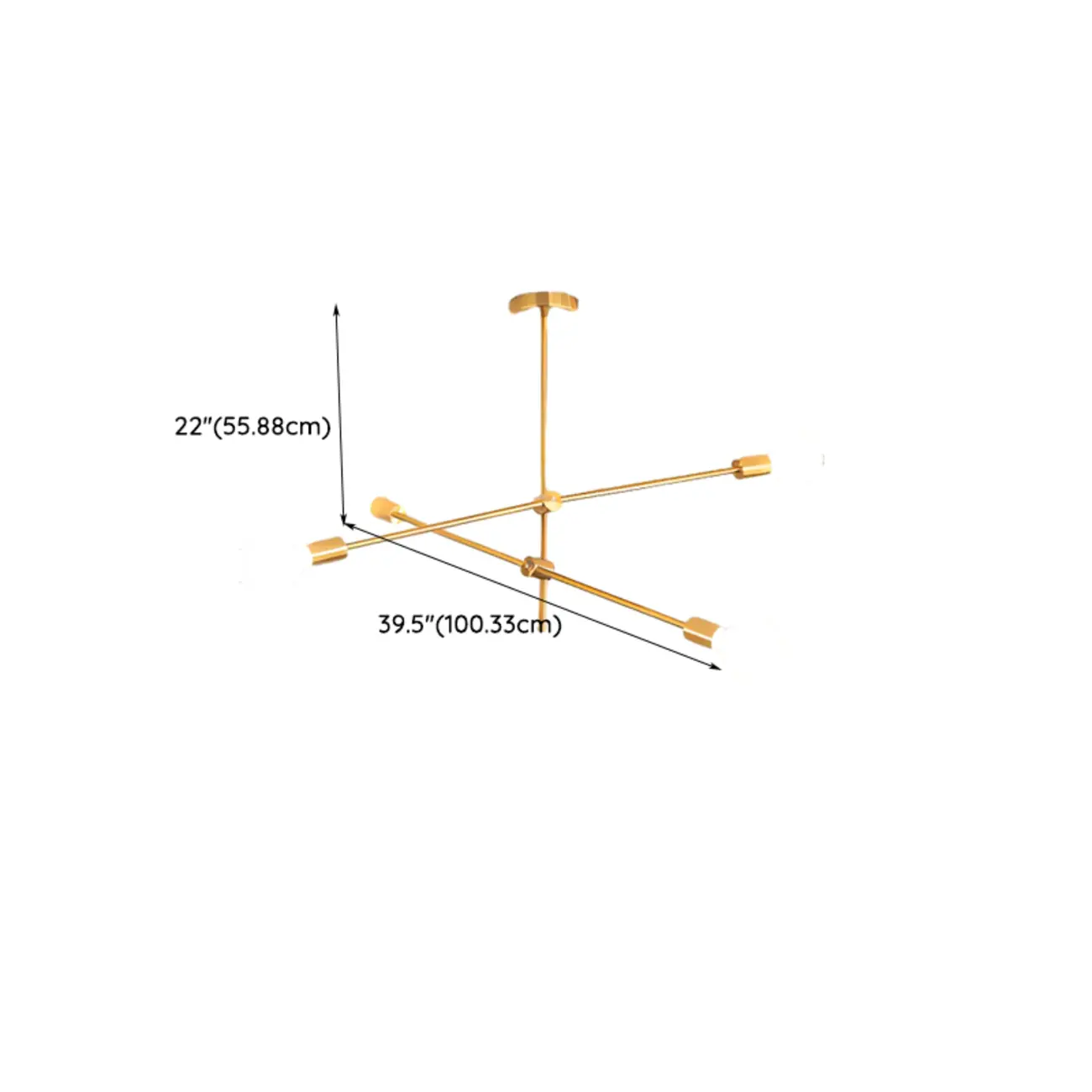 Large Gold Modern 6 Lights Sputnik Chandelier Image - 12 | homeyfad