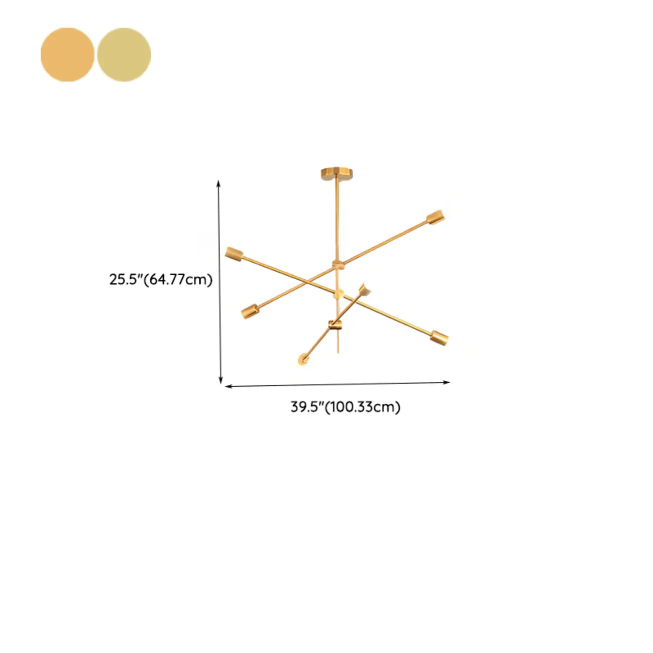 Large Gold Modern 6 Lights Sputnik Chandelier Image - 14 | homeyfad