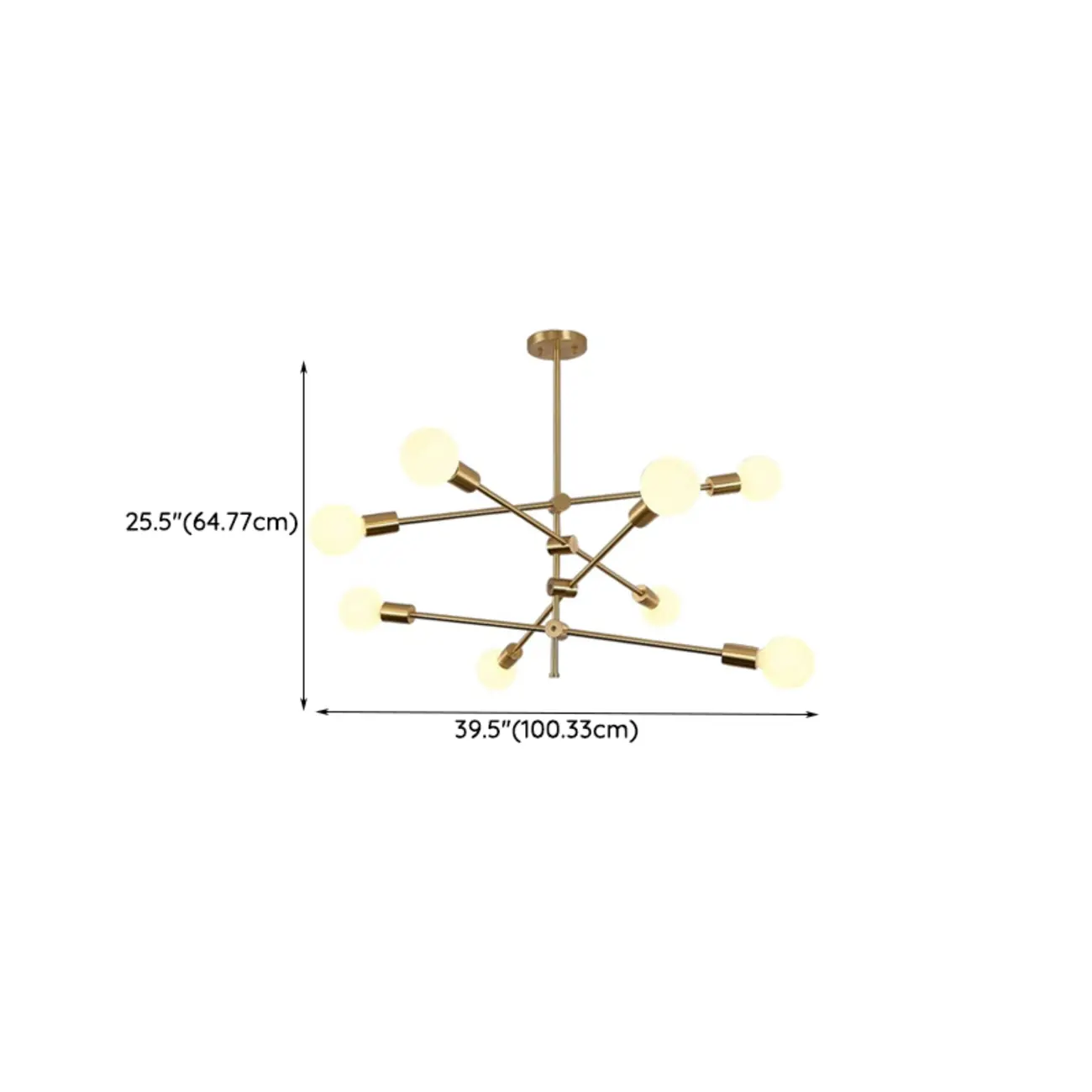 Large Gold Modern 6 Lights Sputnik Chandelier Image - 13 | homeyfad