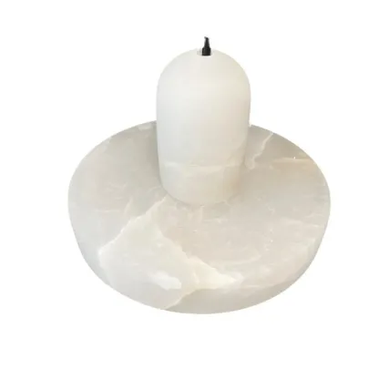 White Stone Geometric Rope Pendant Light Fixture Image - 5