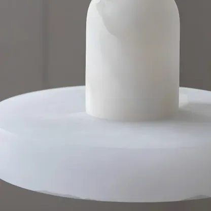 White Stone Geometric Rope Pendant Light Fixture Image - 6