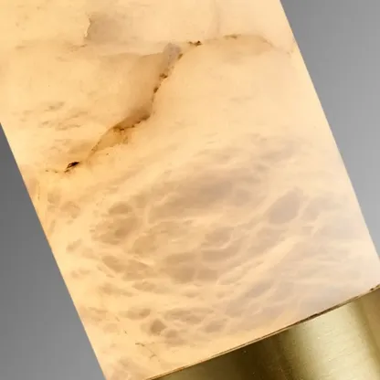 Adjustable White Stone Cylinder Hanging Pendant Light Image - 7