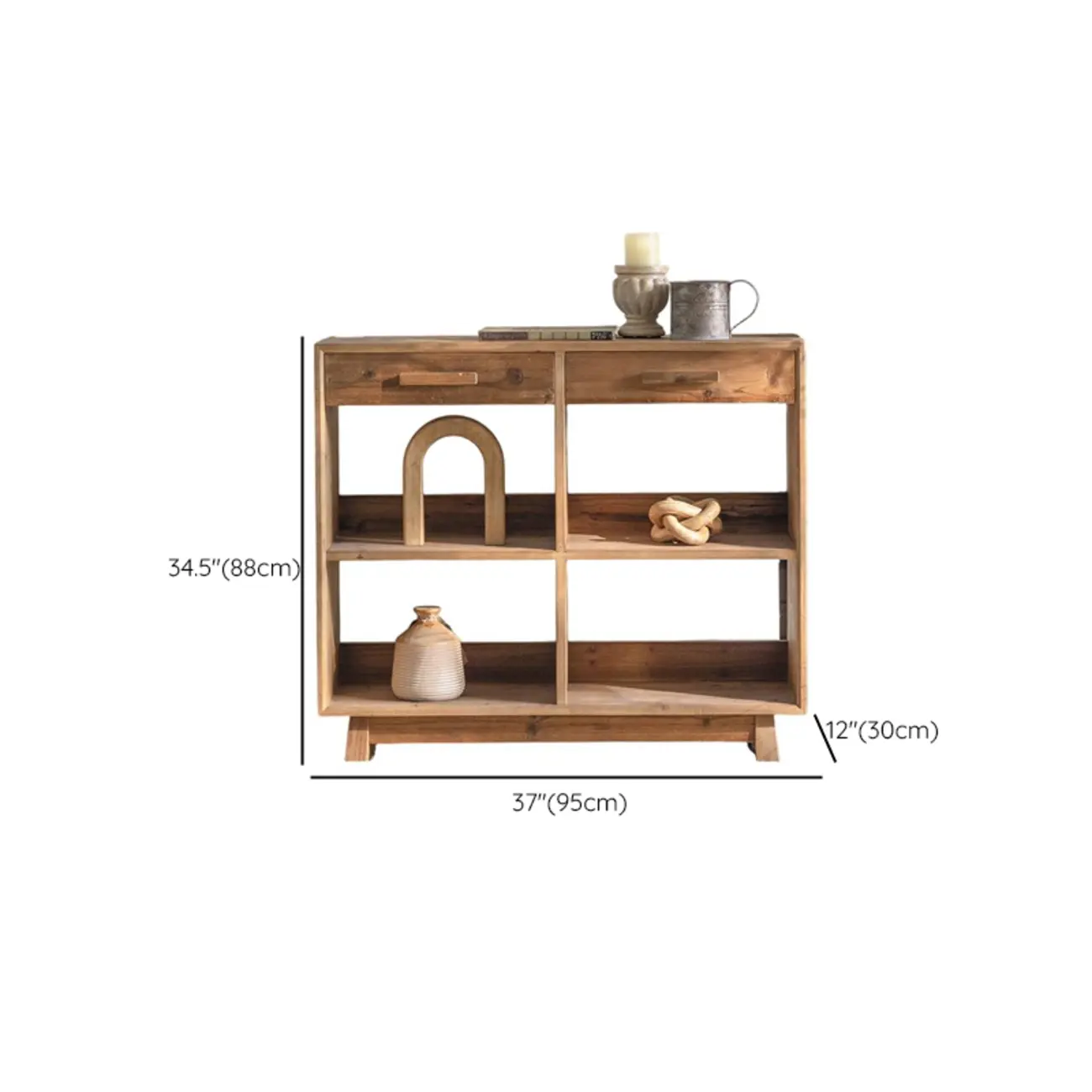 Traditional Multi-Shelves Brown Wooden Flip-Up China Cabinet Image - 18 | homeyfad