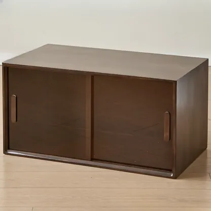 Standard Modern Wood Cube Storage Bookcase Nut-Brown Image - 3