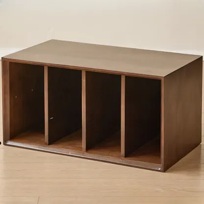 Standard Modern Wood Cube Storage Bookcase Nut-Brown Image - 15