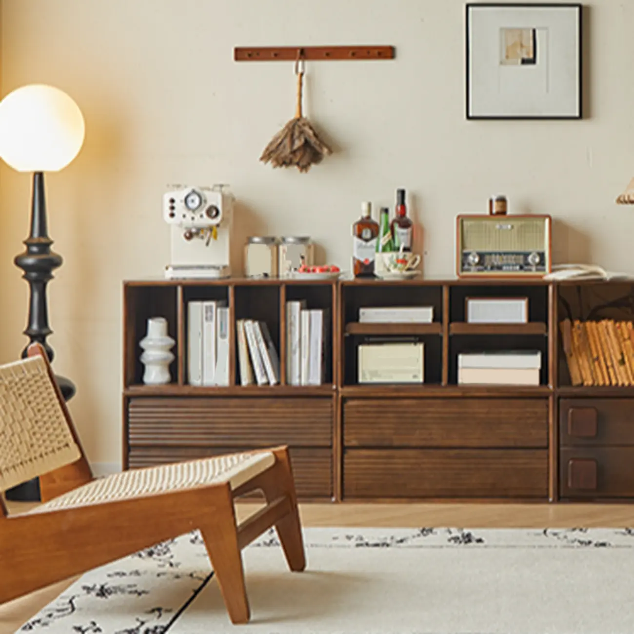 Standard Modern Wood Cube Storage Bookcase Nut-Brown Image - 16 | homeyfad