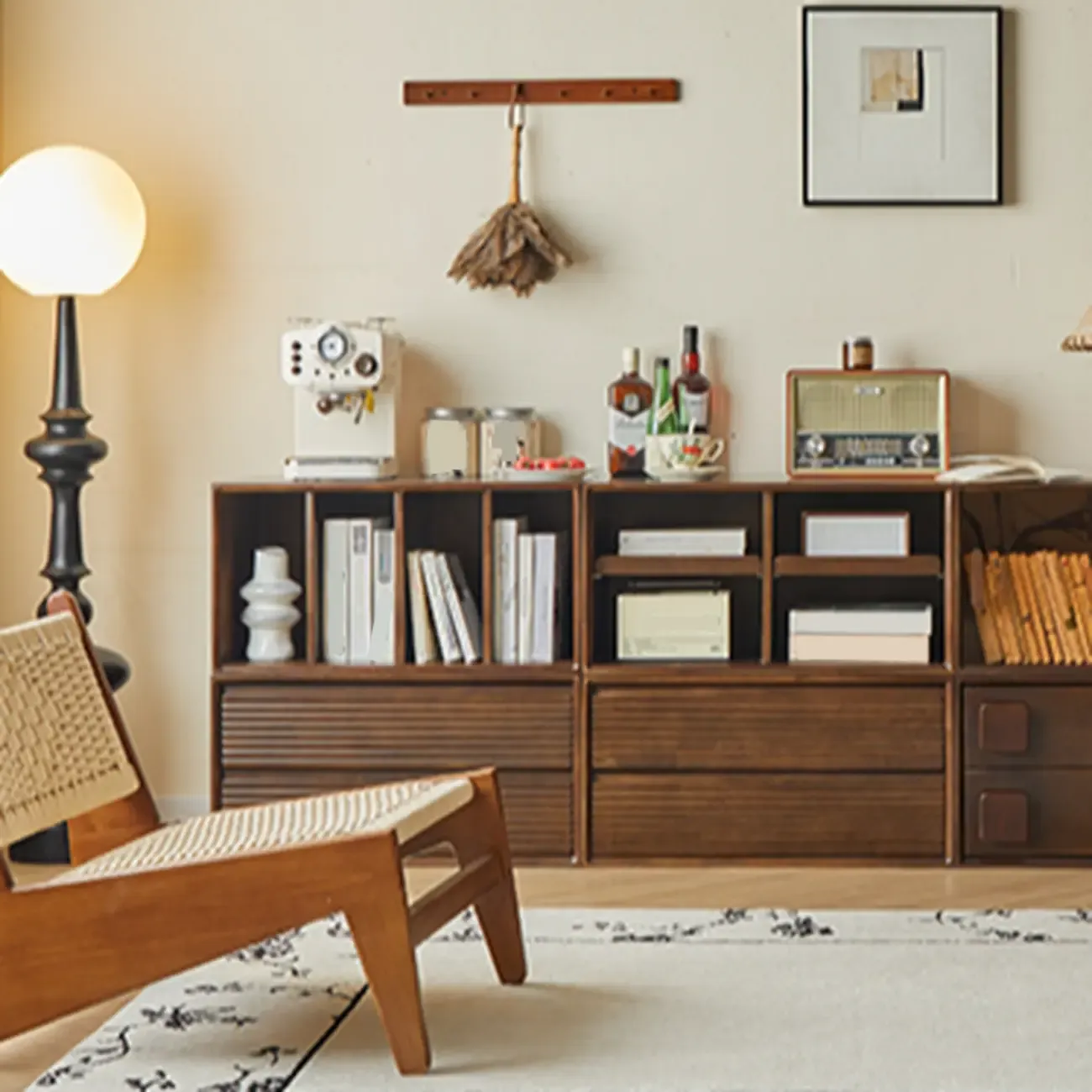 Standard Modern Wood Cube Storage Bookcase Nut-Brown Image - 16