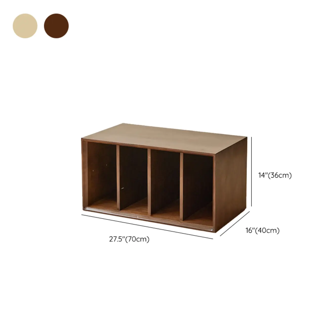 Standard Modern Wood Cube Storage Bookcase Nut-Brown Image - 26 | homeyfad
