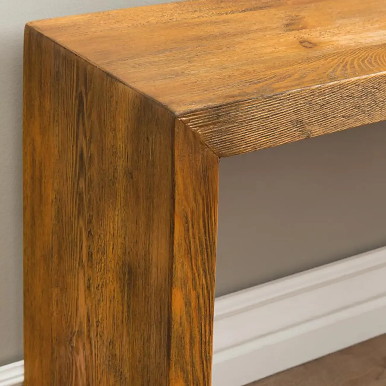 Wooden Entryway Bench Minimalistic Long Natural Finish Image - 5