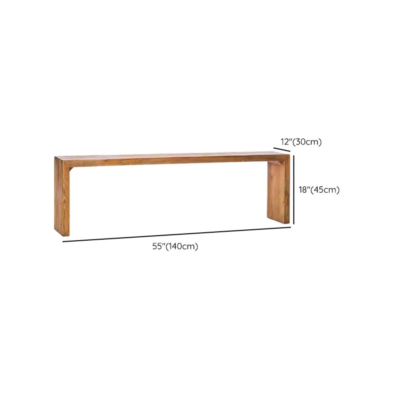 Wooden Entryway Bench Minimalistic Long Natural Finish Image - 16 | homeyfad