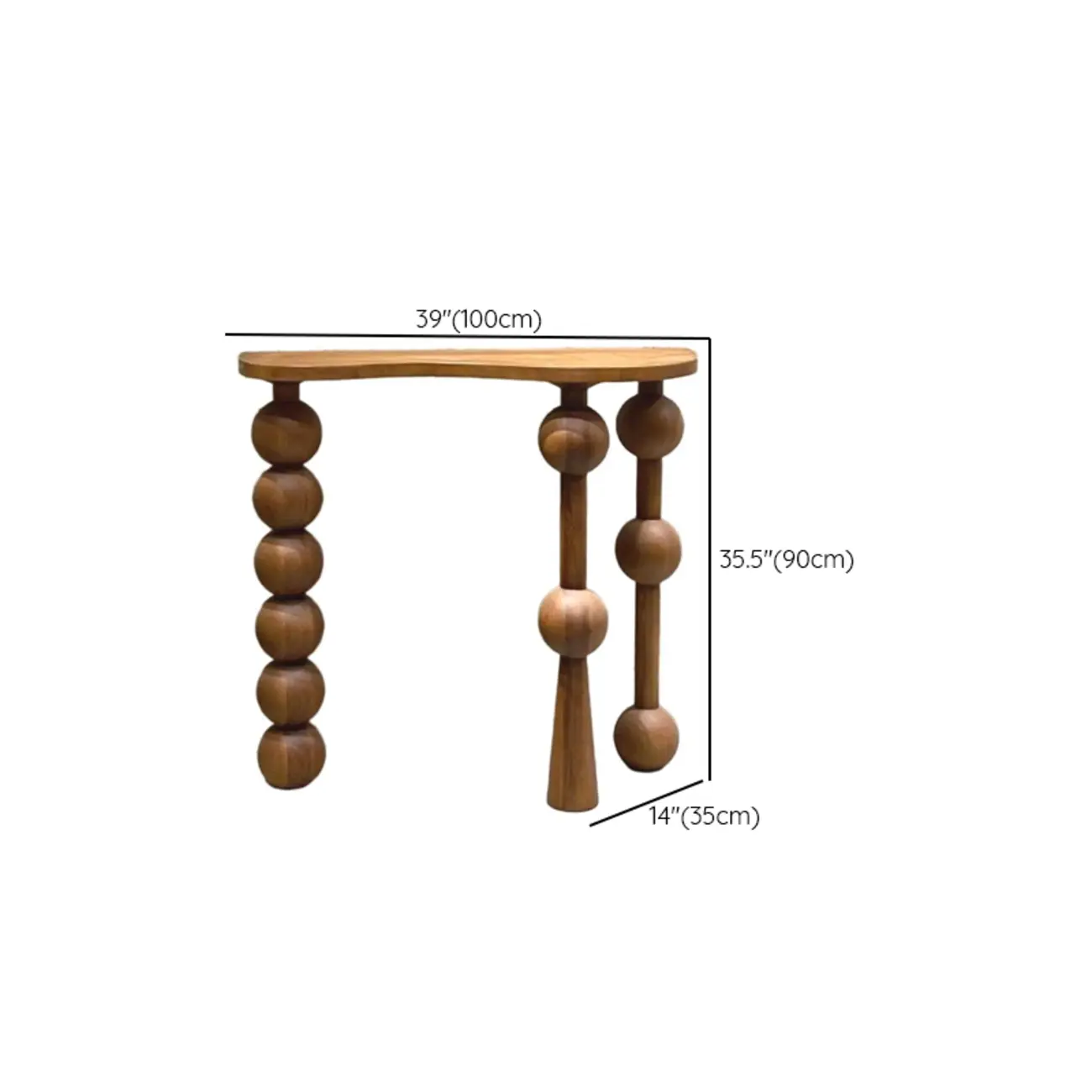 Artistic Walnut Wood Turned Leg Entry Console Table Image - 11 | homeyfad