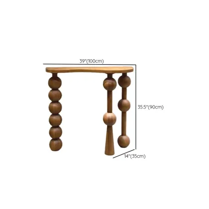 Artistic Walnut Wood Turned Leg Entry Console Table Image - 11