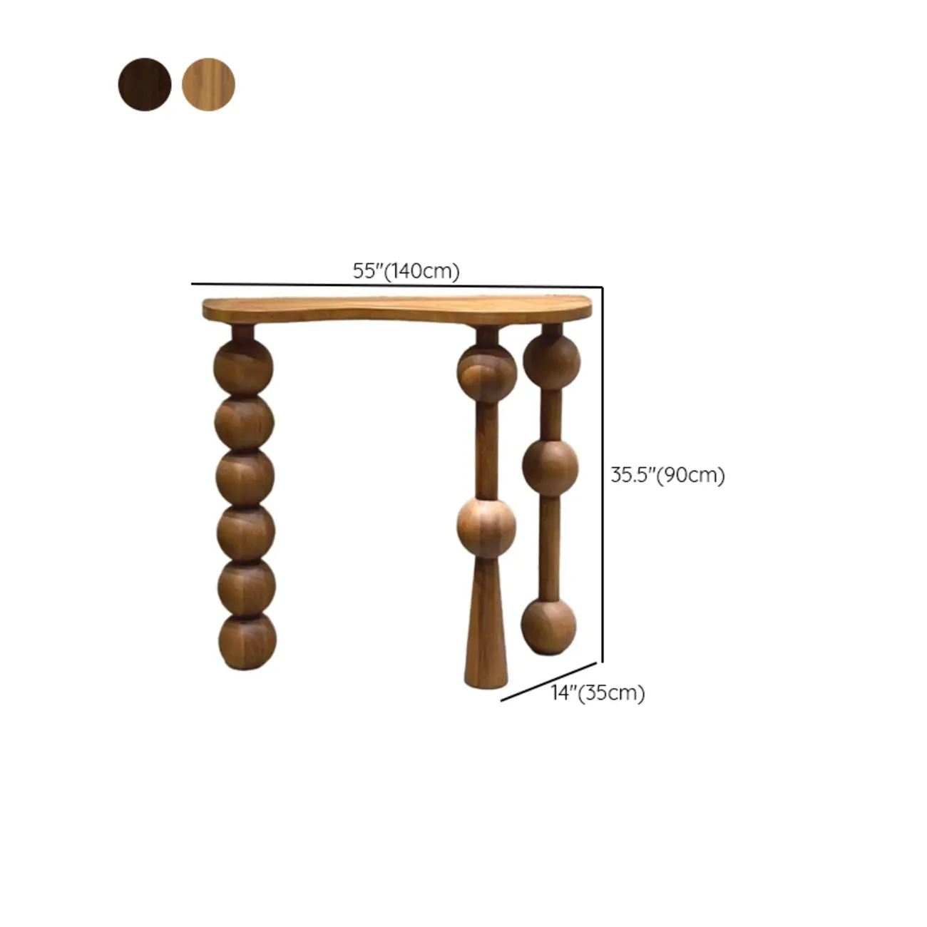 Artistic Walnut Wood Turned Leg Entry Console Table Image - 13 | homeyfad