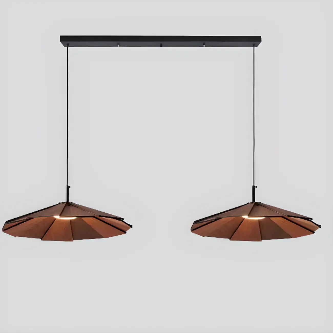 Art Decor Modern Unbrella Brown Solid Wood Pendant Light  Image - 6