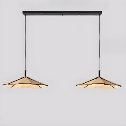 Art Decor Modern Unbrella Brown Solid Wood Pendant Light  Image - 7