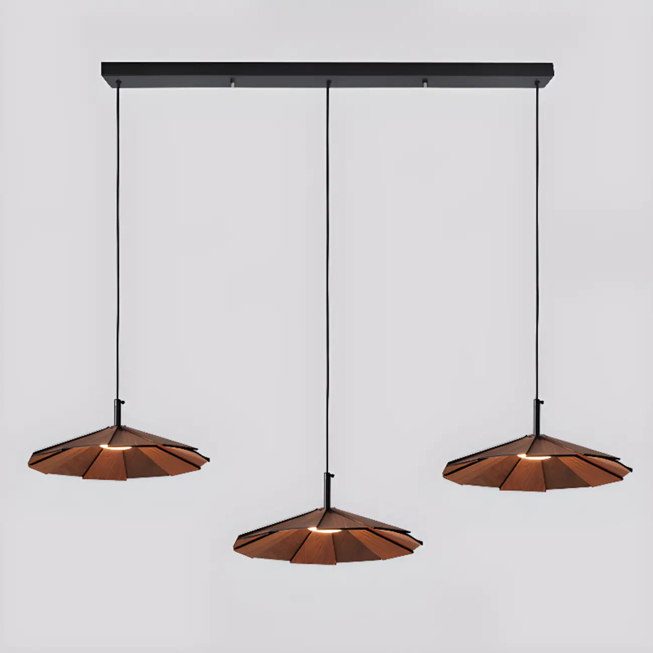 Art Decor Modern Unbrella Brown Solid Wood Pendant Light  Image - 9 | homeyfad