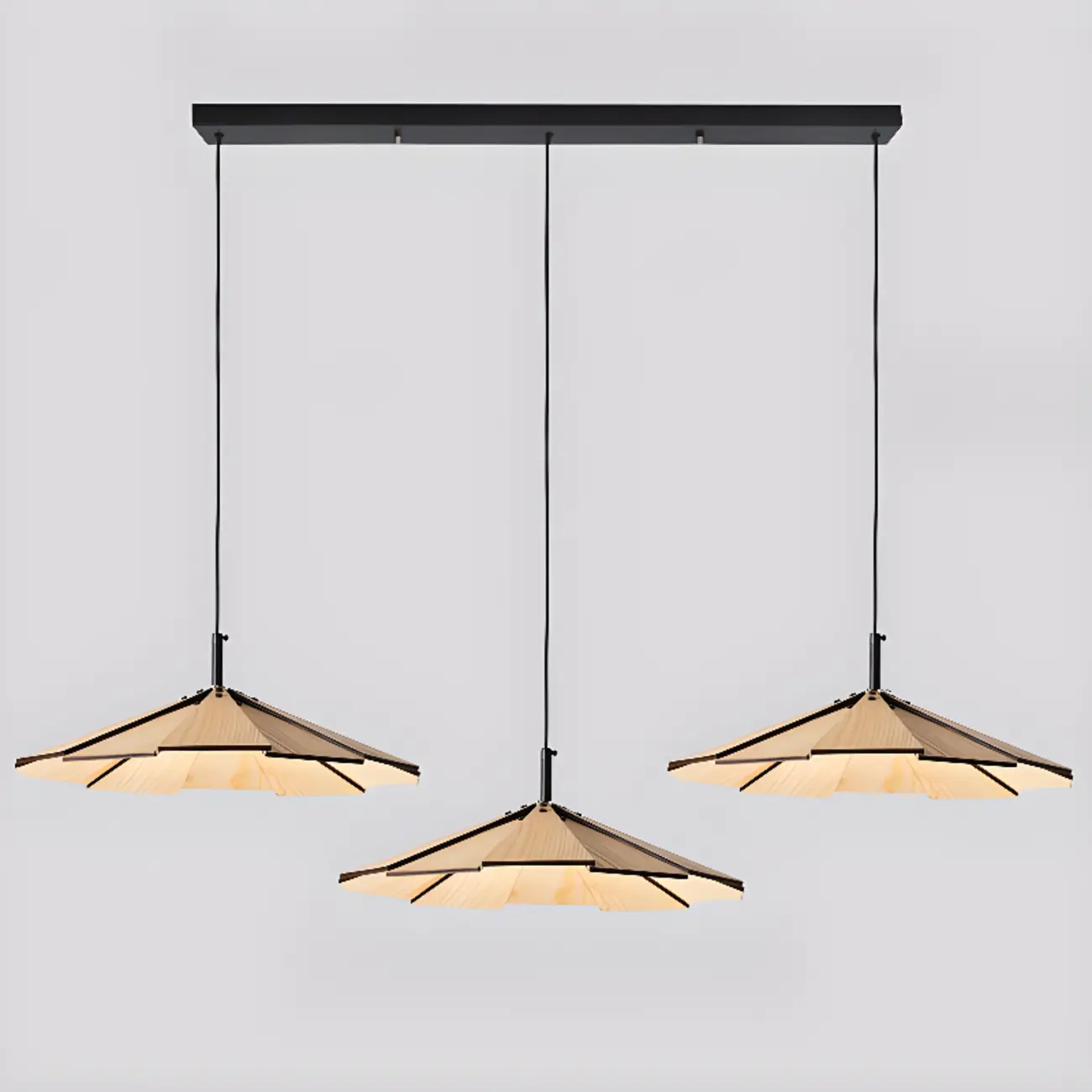 Art Decor Modern Unbrella Brown Solid Wood Pendant Light  Image - 11 | homeyfad