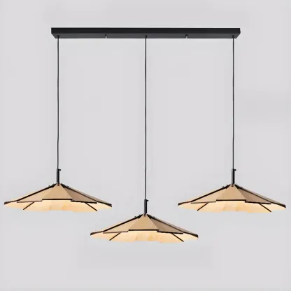 Art Decor Modern Unbrella Brown Solid Wood Pendant Light  Image - 11