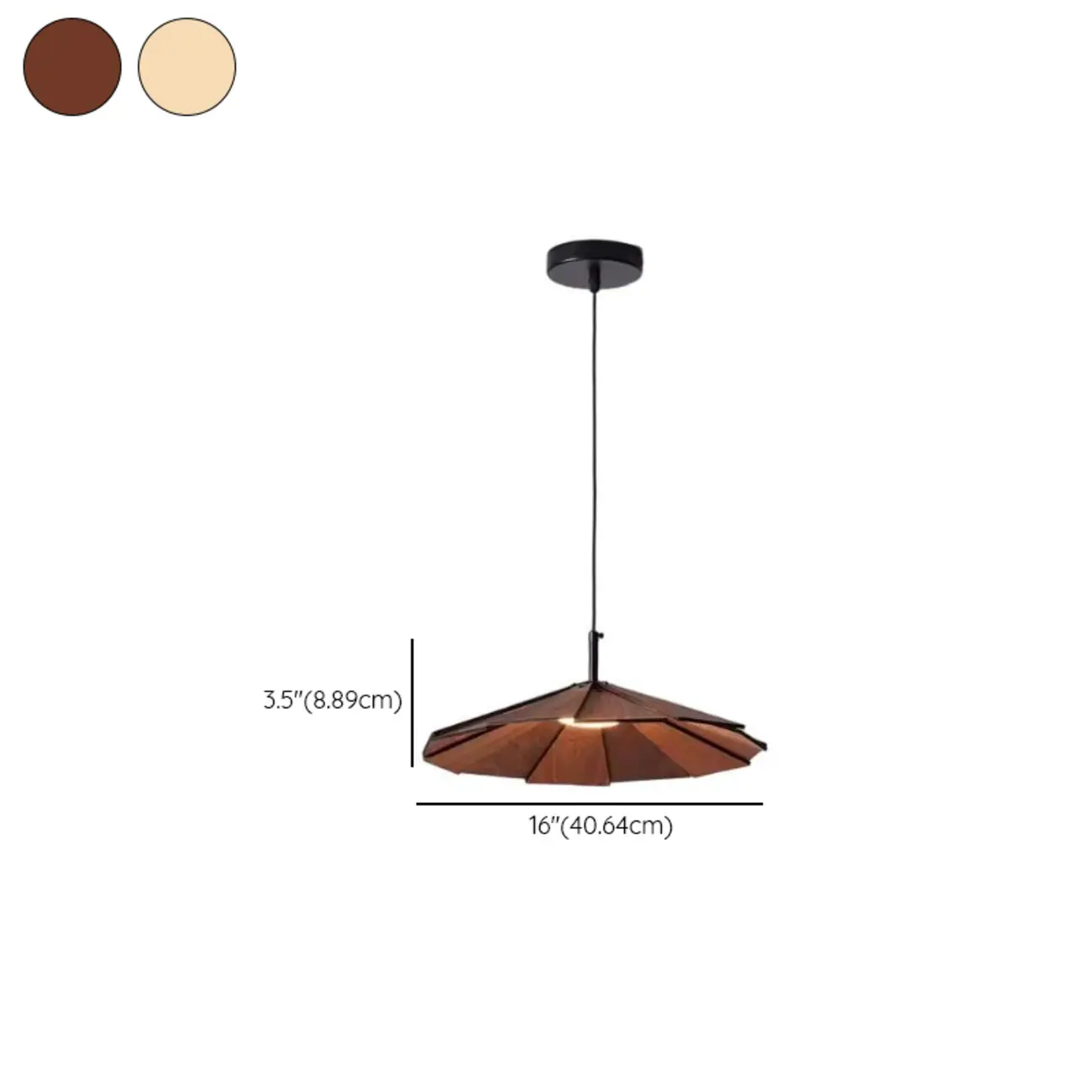 Art Decor Modern Unbrella Brown Solid Wood Pendant Light  #size | homeyfad