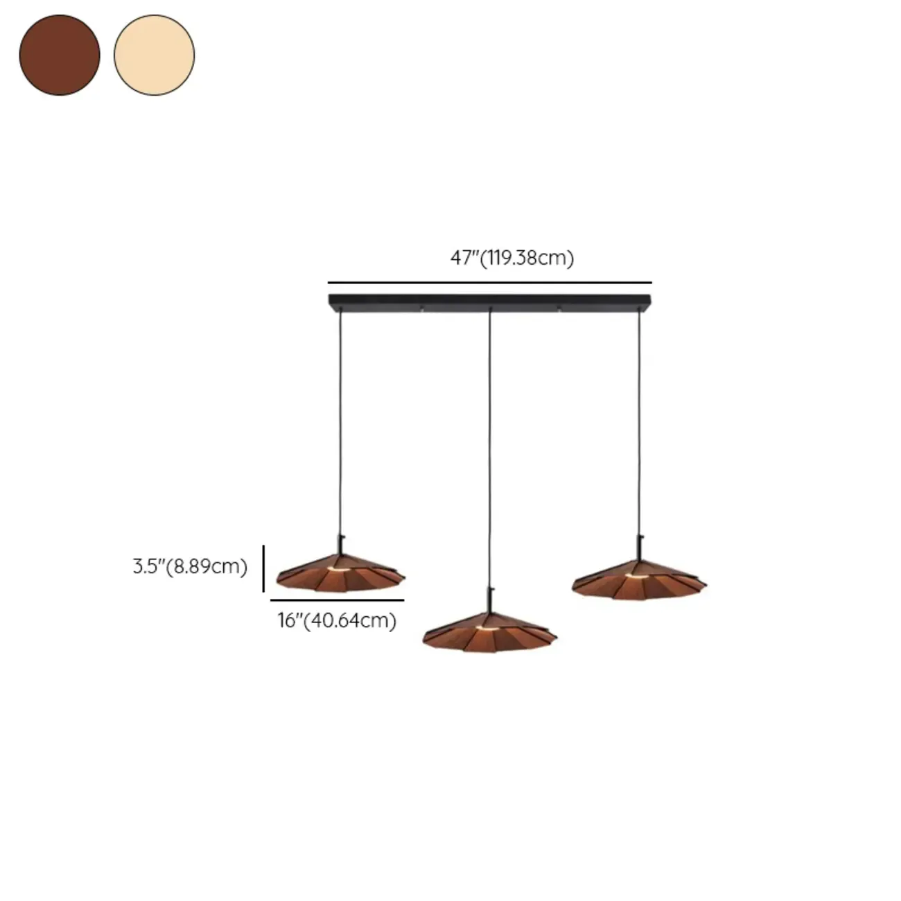 Art Decor Modern Unbrella Brown Solid Wood Pendant Light  Image - 15