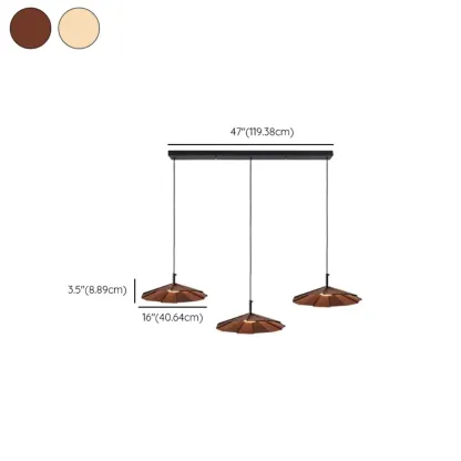Art Decor Modern Unbrella Brown Solid Wood Pendant Light  Image - 15