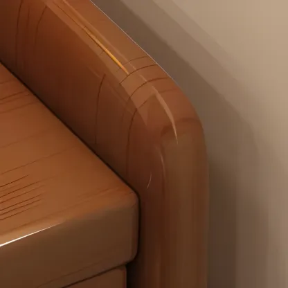 Narrow Wood 2 Drawers Nightstand in Natural Finish Image - 8