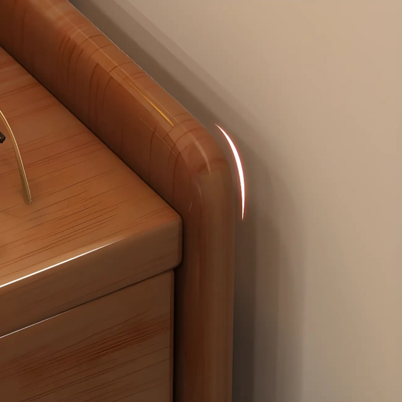 Narrow Wood 2 Drawers Nightstand in Natural Finish Image - 11 | homeyfad